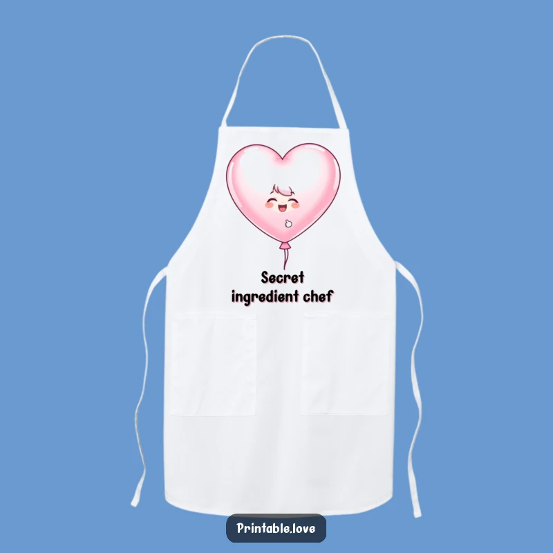 Funny Heart Balloon Apron: Giggling Character Kitchen Wear