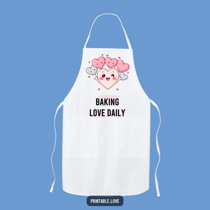 Funny Kawaii Heart Apron: Cook with Love and Joyful Juggling Flair