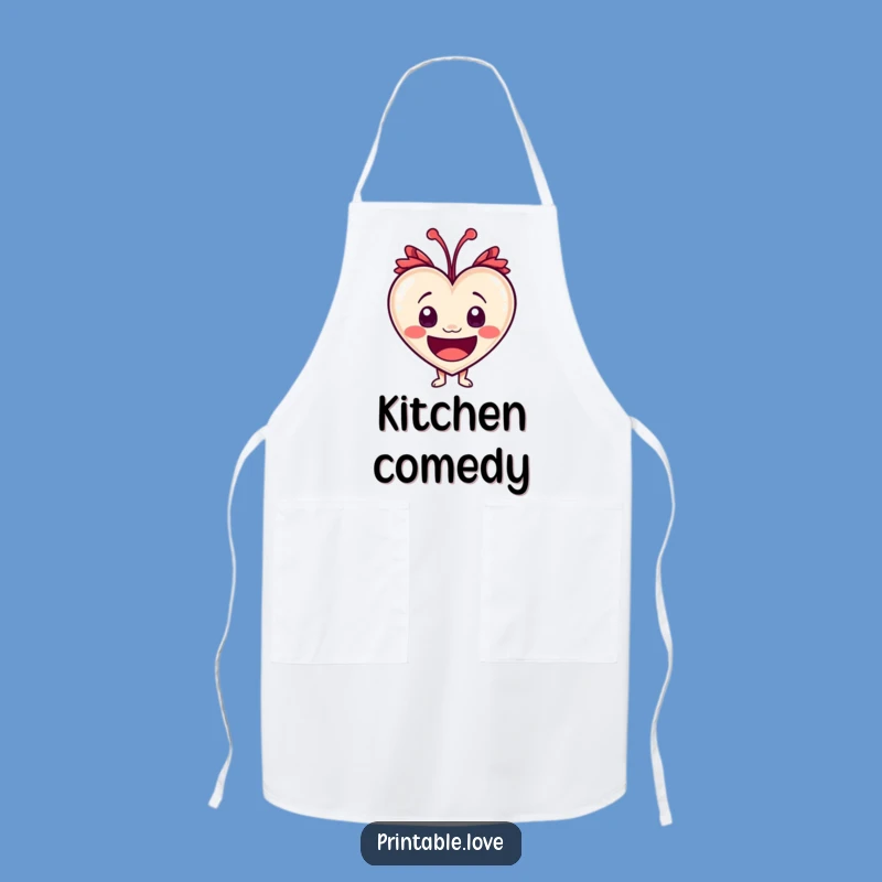 Funny Laughing Heart Apron: Cook with Laughter, Wide-Eyed Fun
