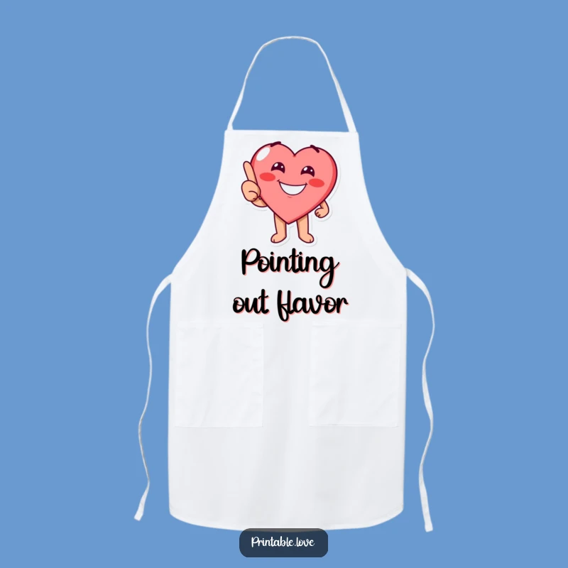 Funny Pointing Heart Apron: Cook with Cheer and Direction