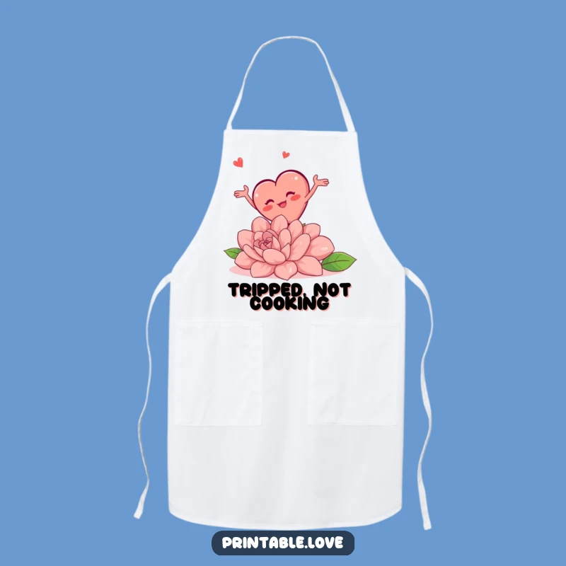 Funny Tripping Heart Apron: Cook with Comedic Flair