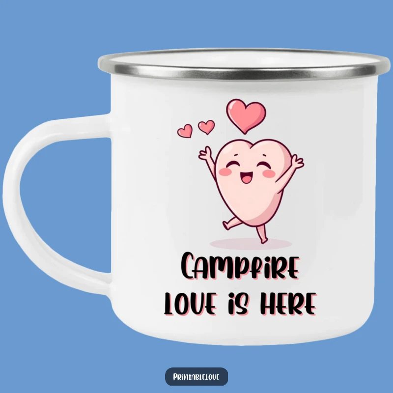 Funny Tiny Heart Camping Mug: Heart Toss Adventure Gift