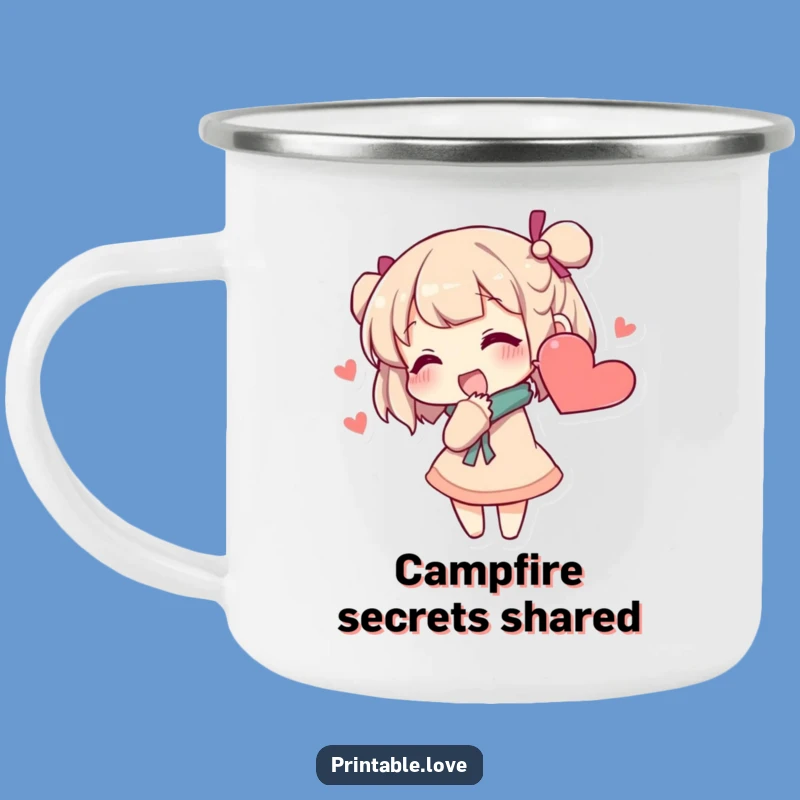 Funny Secret Whisper Camping Mug: Heart Ear Drinkware