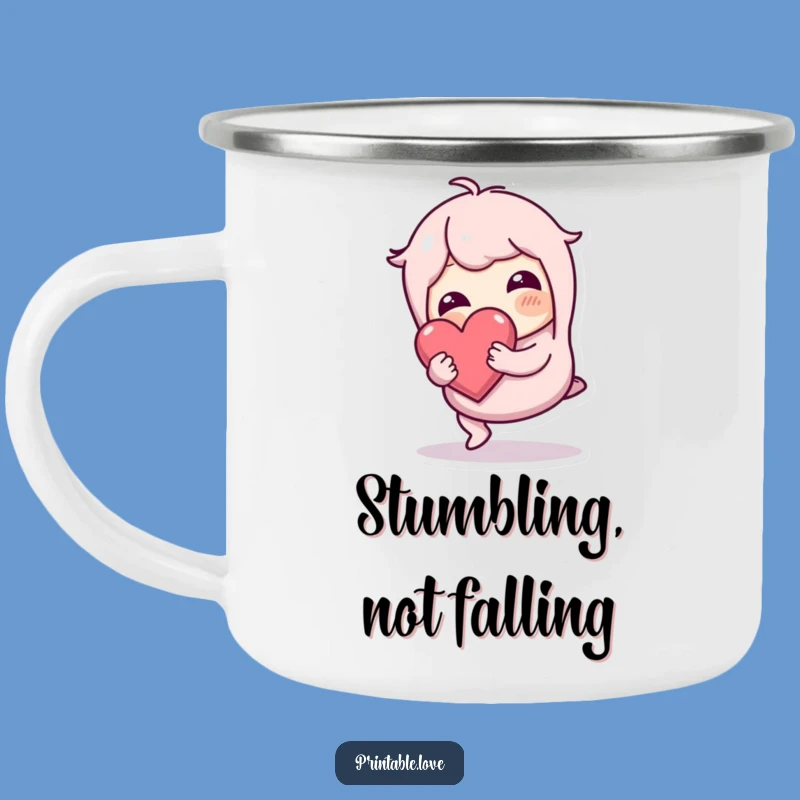 Funny Tripping Heart Camping Mug: Durable Cup for Love on the Go