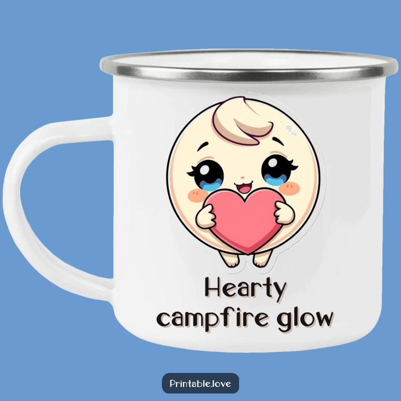 Funny Giggling Heart Enamel Camping Mug: Adventure with Big Love, A Cheerful Gift