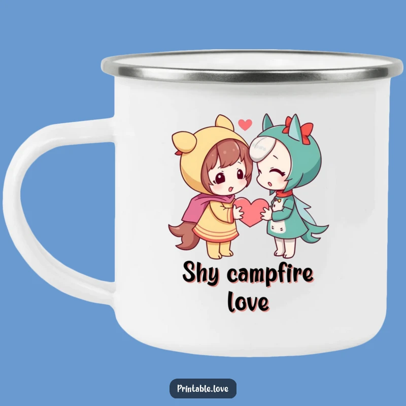 Funny Shy Heart Camping Mug: Playful Adventure Gift