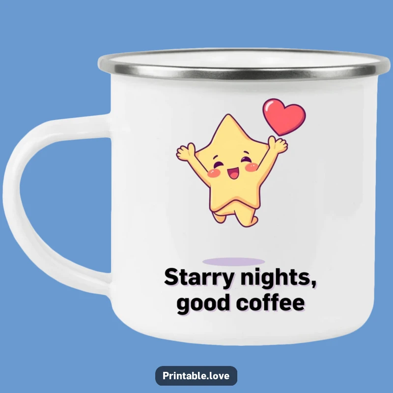 Funny Kawaii Star Leap Camping Mug: Your Adventure Companion for Stellar Sips