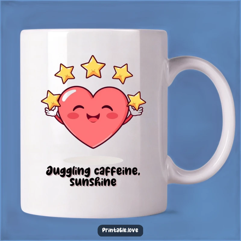 Funny Heart Juggler Mug: Stars & Grins - Perfect Funny Gift!