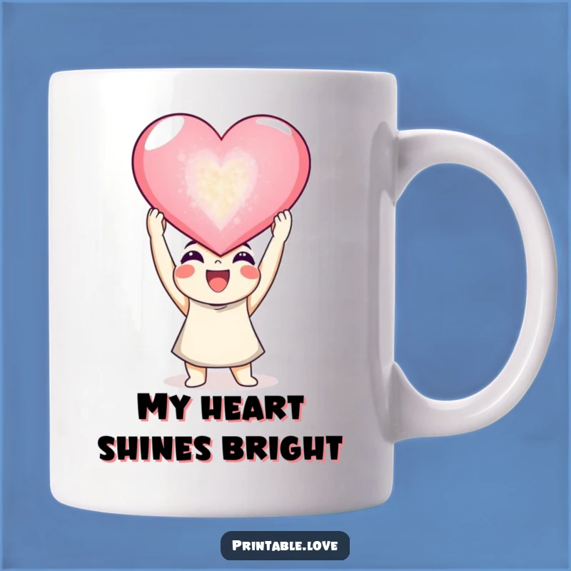 Funny Joyful Heart Mug: Giant Sparkling Heart Gift for Big Love