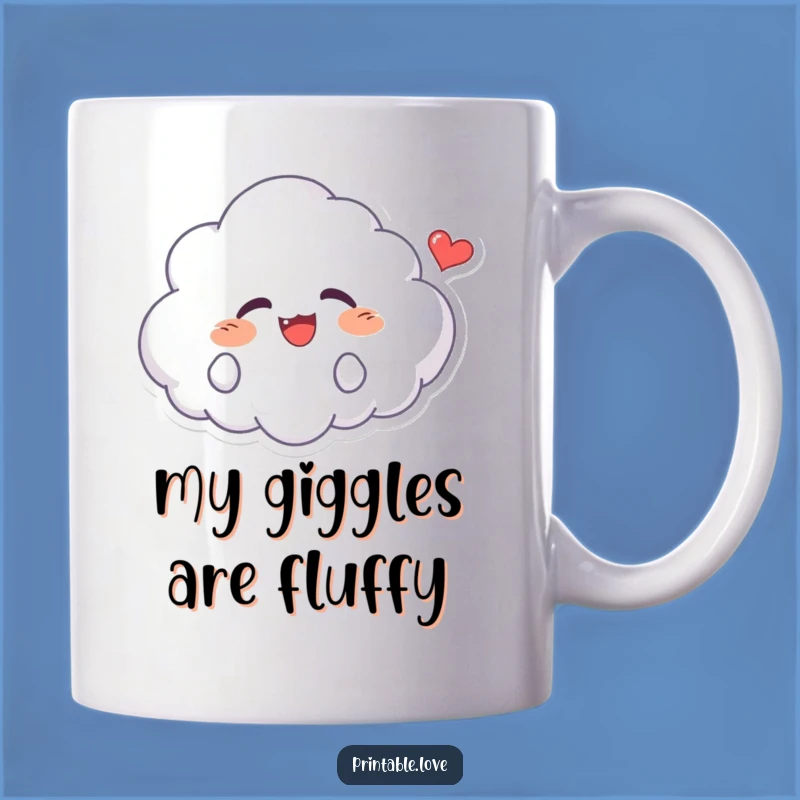 Funny Kawaii Cloud Giggle Mug - Adorable Giggling Cloud Gift for Joyful Mornings