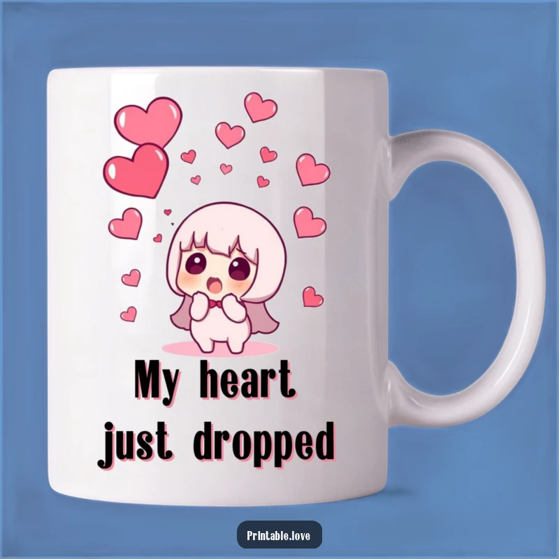 Funny Surprise Heart Rain Mug: Adorable Character Gift for Your Loved One