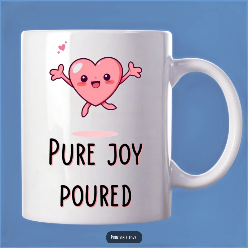 Funny Tiny Heart Leaping Mug: Express Joyful Vibes, A Perfect Gift for Happy Souls