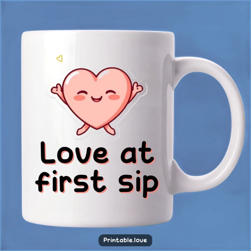 Funny Tiny Heart Mug: Joyful Jumps and Blushing Cheeks, Perfect Sweet Gift