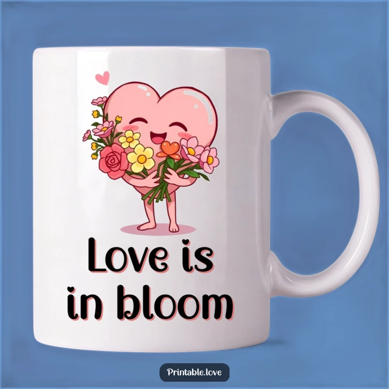 Funny Heart Mug: Giggle Flowers, Perfect Gift for Sweethearts