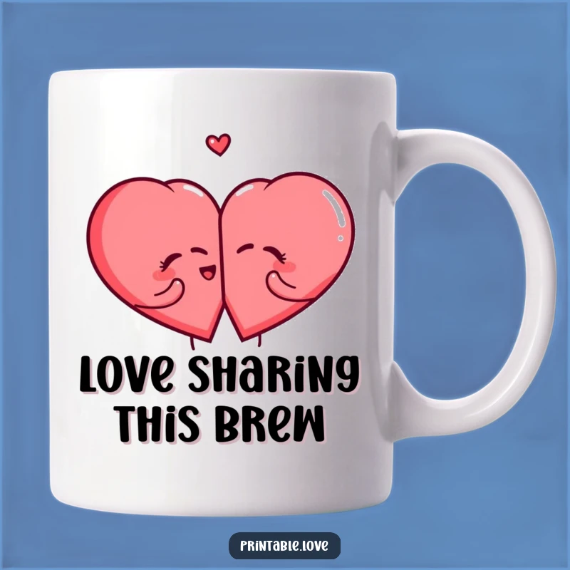 Funny Heart Split Mug Gift - Adorable & Hilarious Giggling Heart Ceramic Cup for Couples