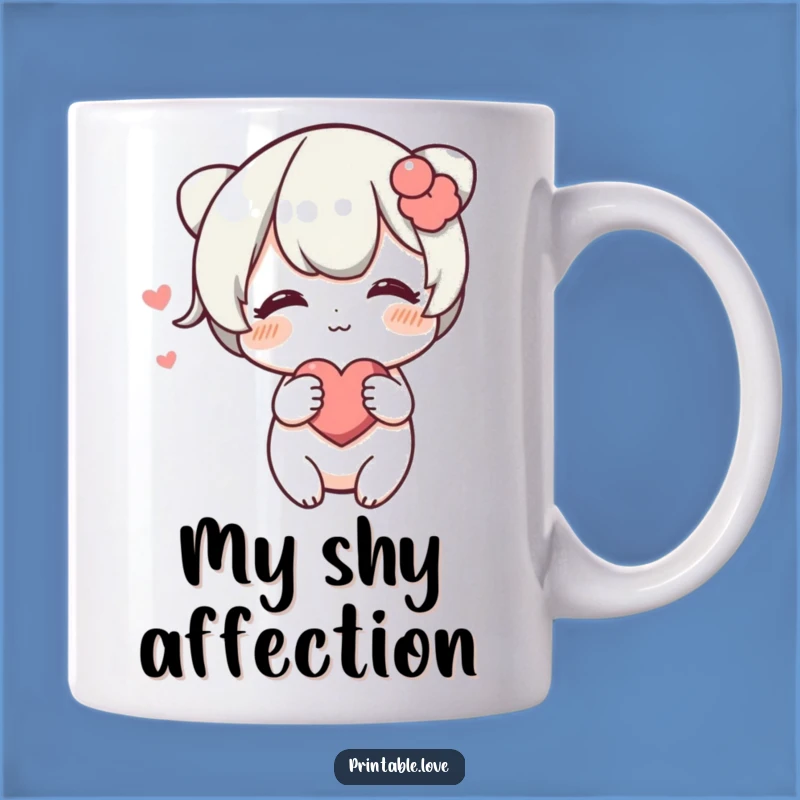 Funny Blushing Heart Mug: Shy Affection, A Perfect Gift for Sweethearts