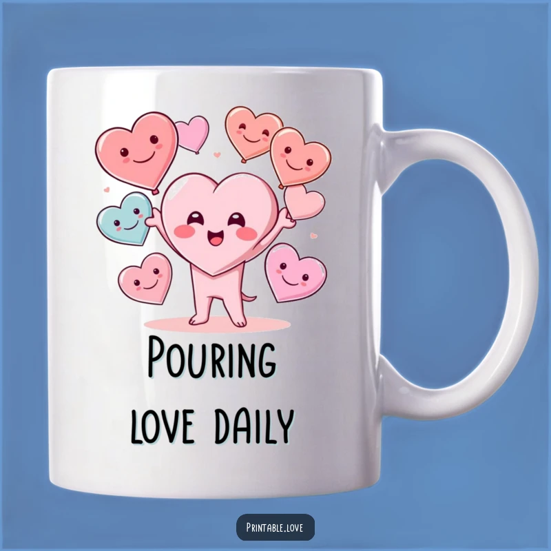 Funny Kawaii Heart Juggler Mug: The Perfect Funny Gift for Love Enthusiasts