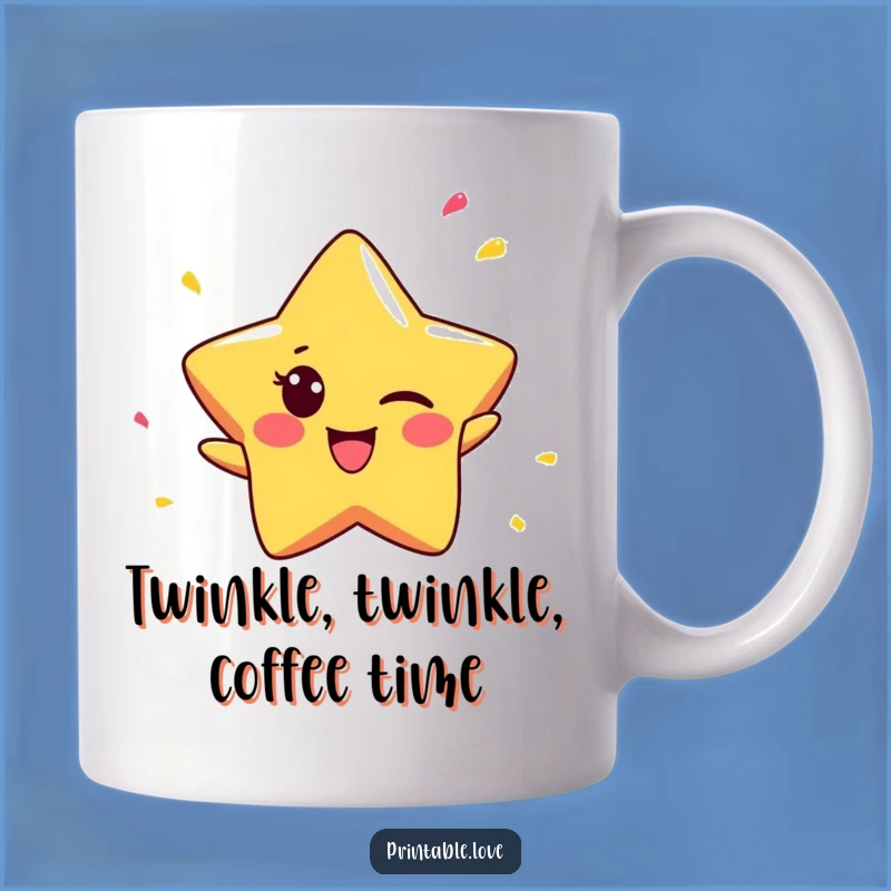 Funny Winking Star Mug: Cheeky Confetti Thrower, Perfect Funny Gift!