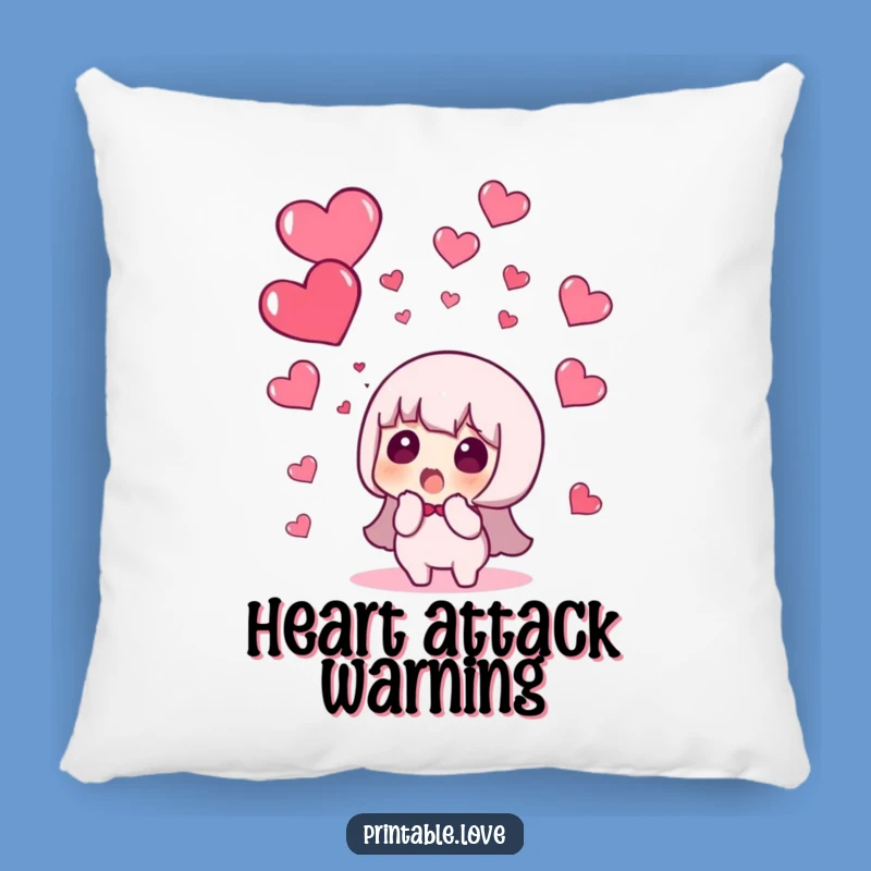 Comfy Funny Surprise Heart Rain Pillow: Soft Character Accent Gift