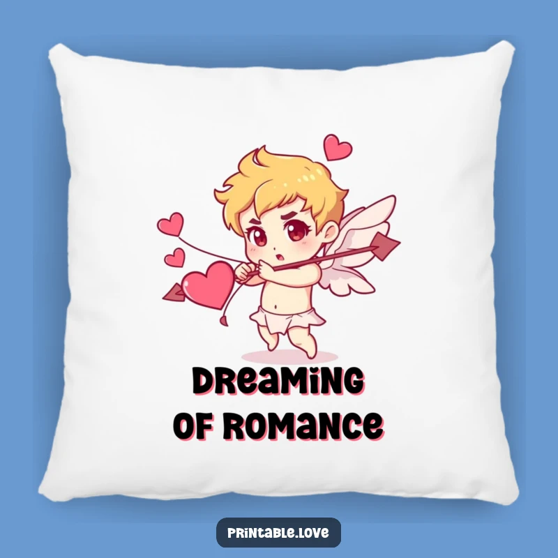 Funny Cupid Pillow: Soft Comfort with Determined Heart Arrows, a Sweet Gift