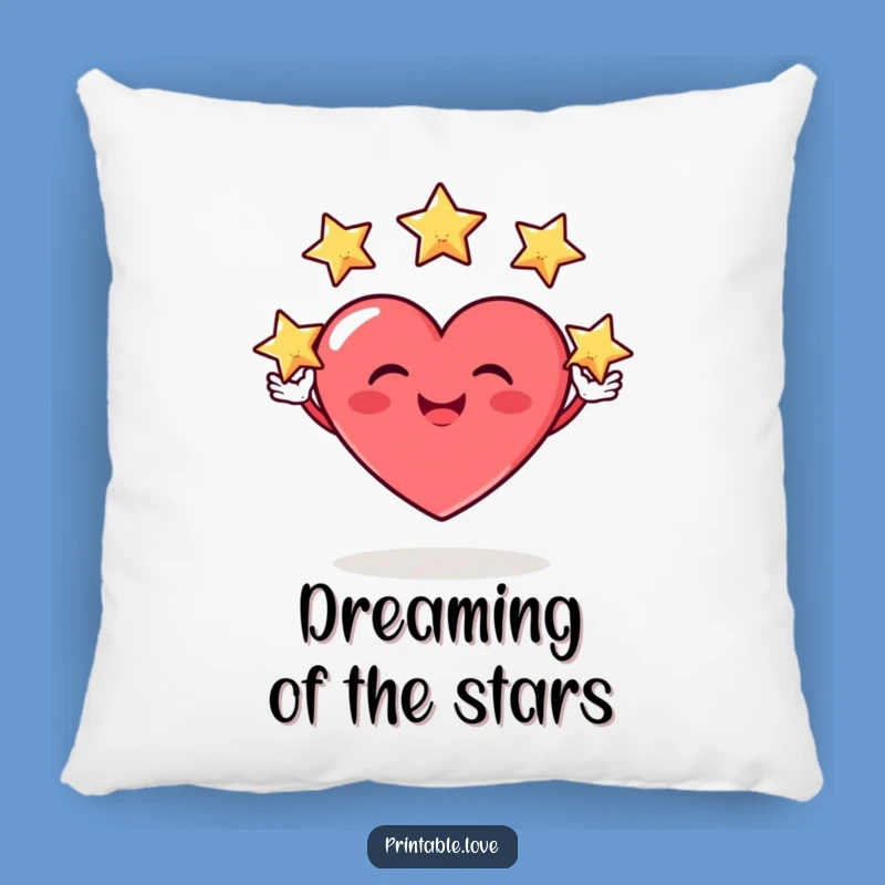 Cozy Funny Heart Juggler Pillow: Stars & Smiles - Sweet Gift