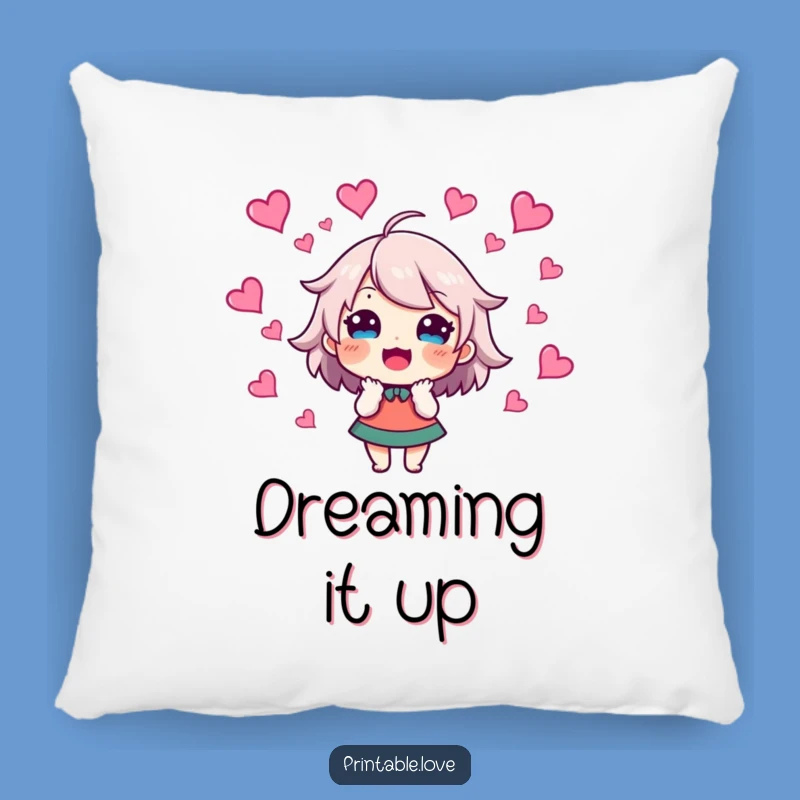 Funny Swirling Hearts Pillow: Cozy Excited Character Cushion, Adorable Funny Gift