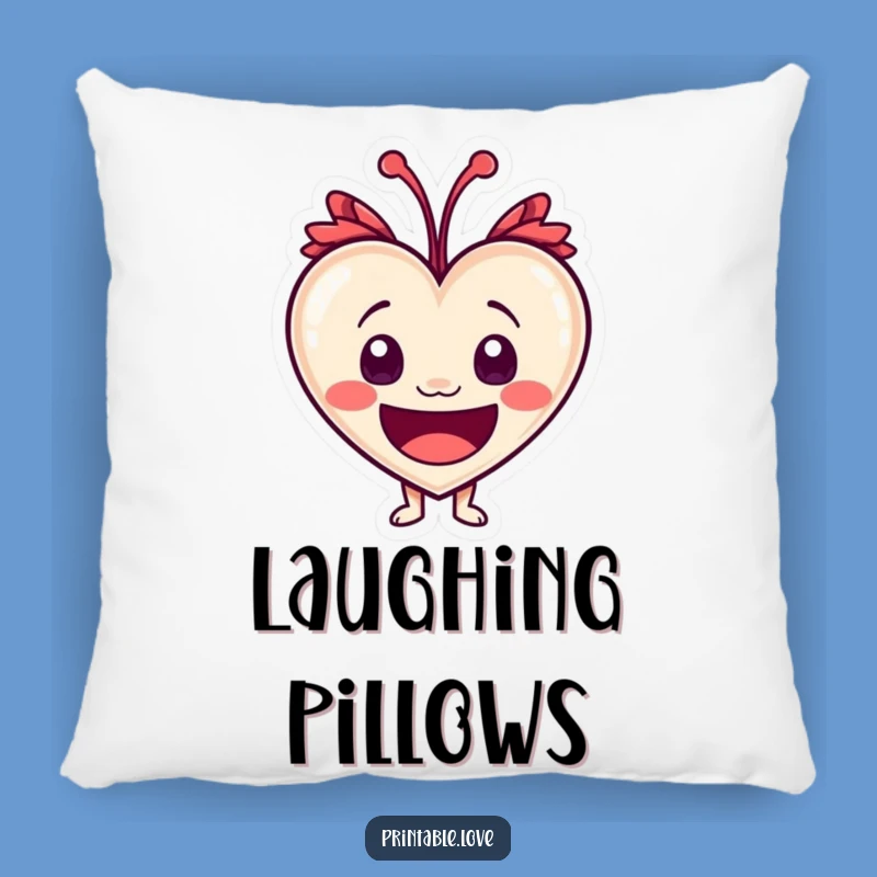 Funny Laughing Heart Pillow: Cozy Comfort, Wide-Eyed Glee