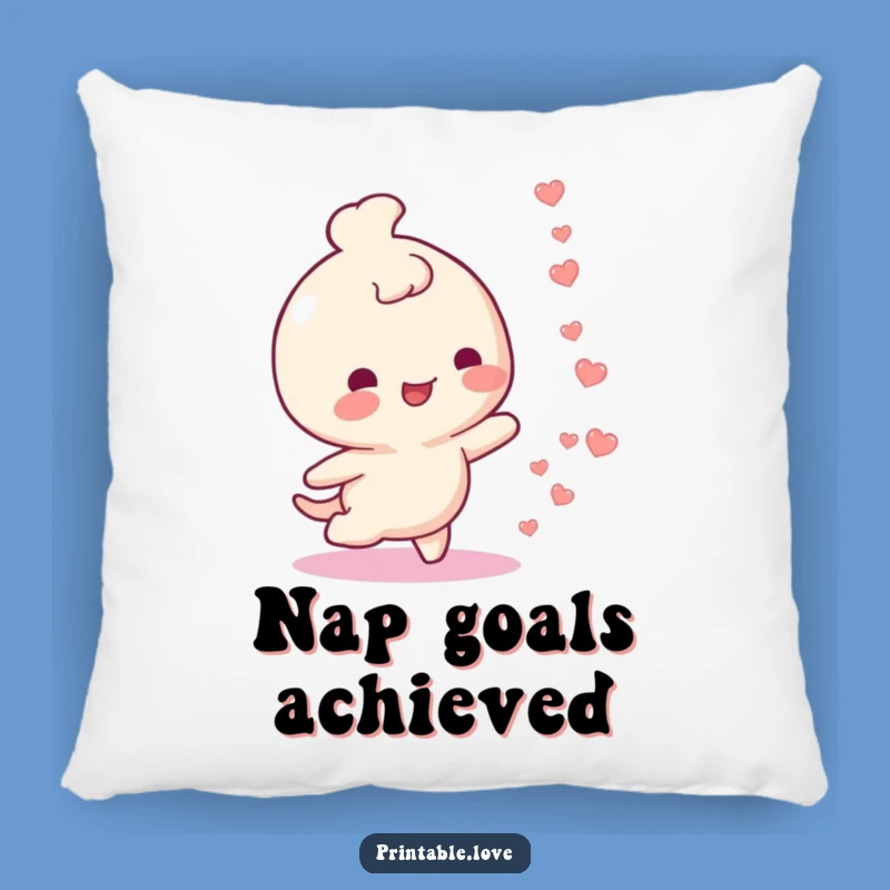 Soft Funny Happy Trail Hearts Pillow: Comfy Character Accent Gift