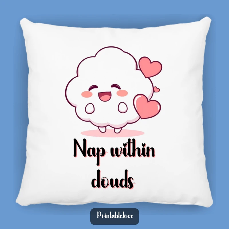 Soft Funny Kawaii Cloud Pillow: Cuddle Up with Giggles and Happy Heart Charm