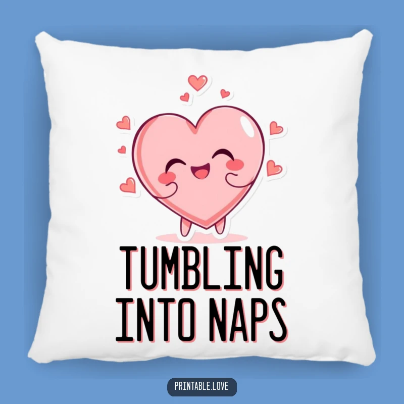 Funny Glee Heart Pillow: Cozy Comfort, Tumbling Joy
