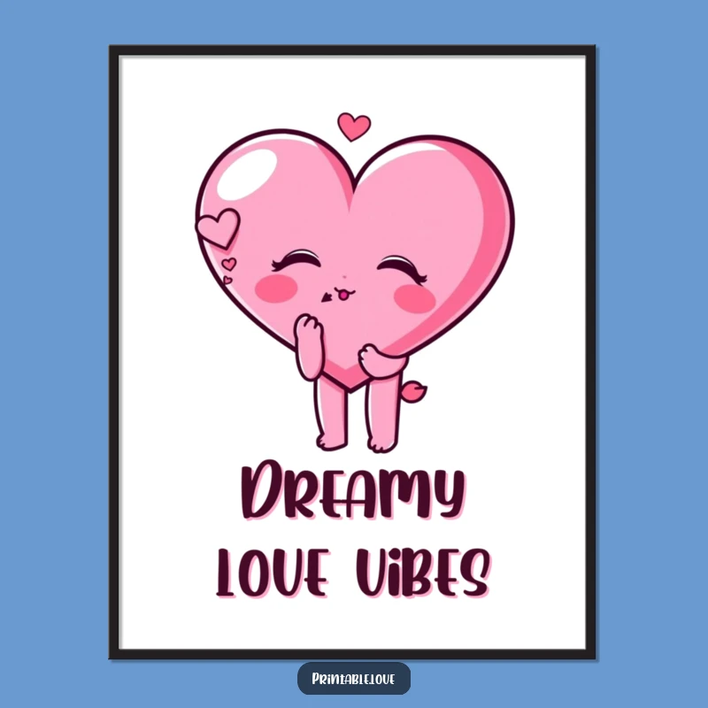 Funny Heart Kiss Digital Art: Instant Dreamy Decor
