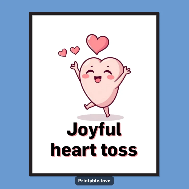 Funny Tiny Heart Digital Art: Heart Toss Cheer for Instant Love