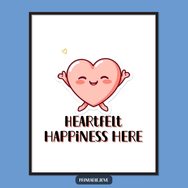 Funny Tiny Heart Digital Art: Instant Joy with Blushing Cheeks