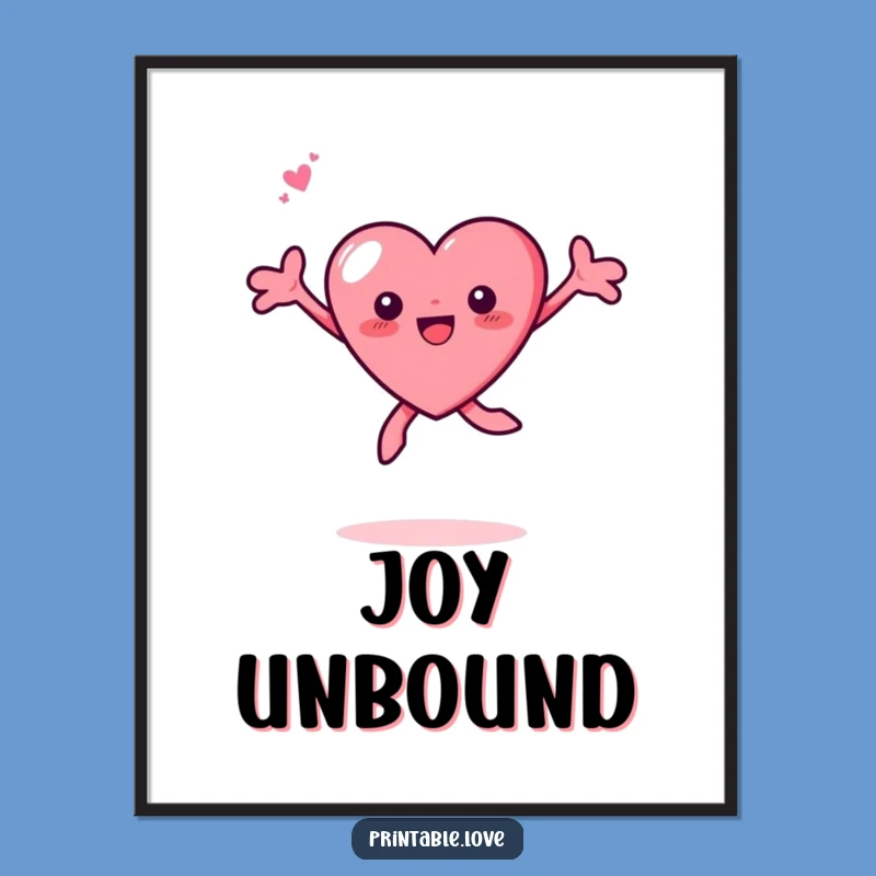 Funny Tiny Heart Leaping Digital Art: Instant Joyful Download, A Perfect Gift