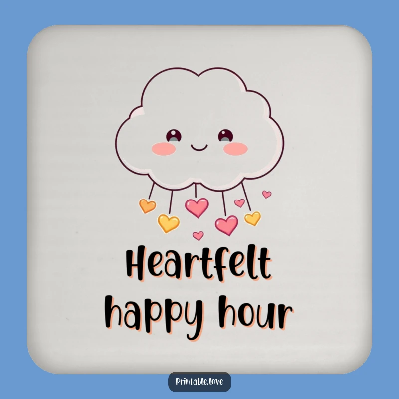 Funny Cloud Coaster: Heart Shower Protection, Happy Decor, Perfect Funny Gift!