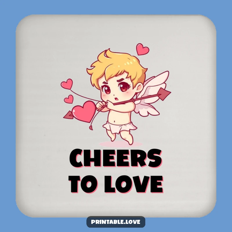 Funny Cupid Coaster: Protect Surfaces with Heart Arrows, Romantic Gift