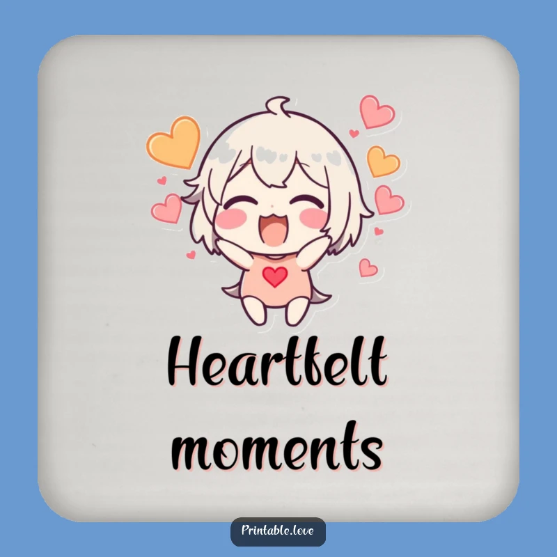 Funny Excited Heart Burst Coaster: Joyful Drink Protector Gift