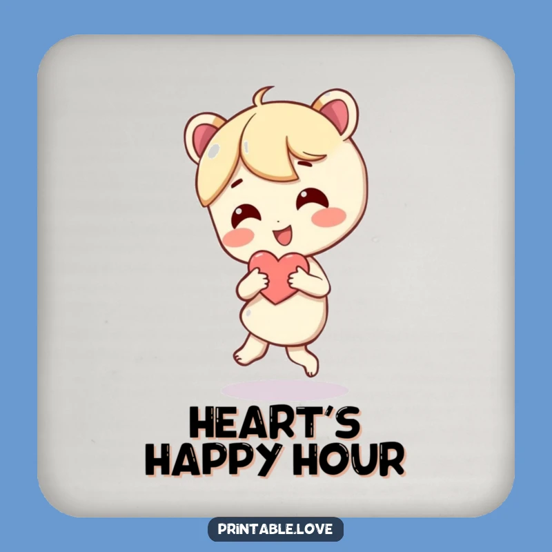 Funny Giddy Dancer Heart Drink Coaster: Protect Surfaces Gift