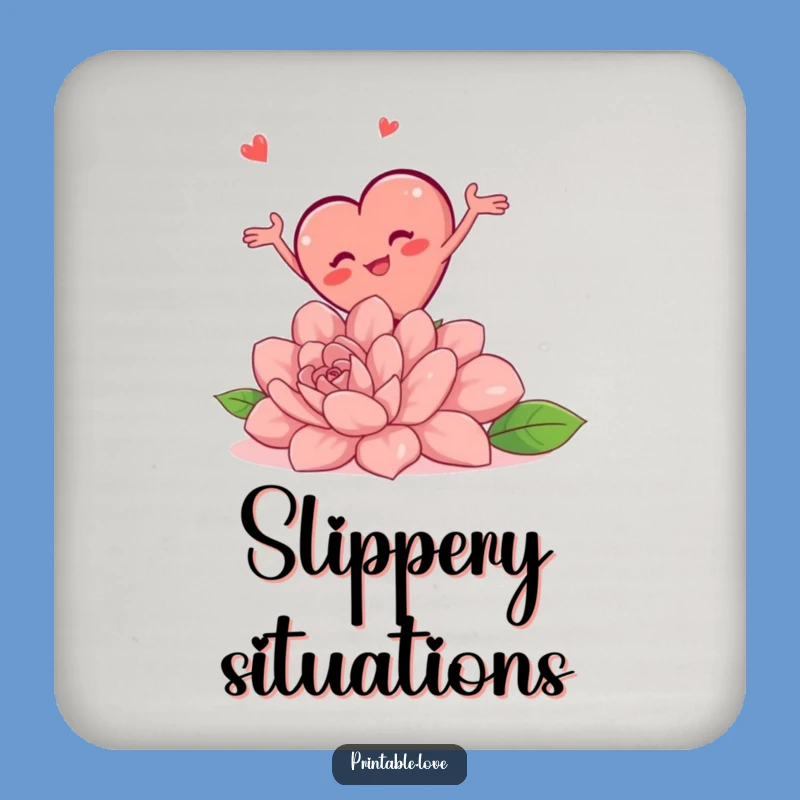 Funny Tripping Heart Coaster: Protect Surfaces with Humor