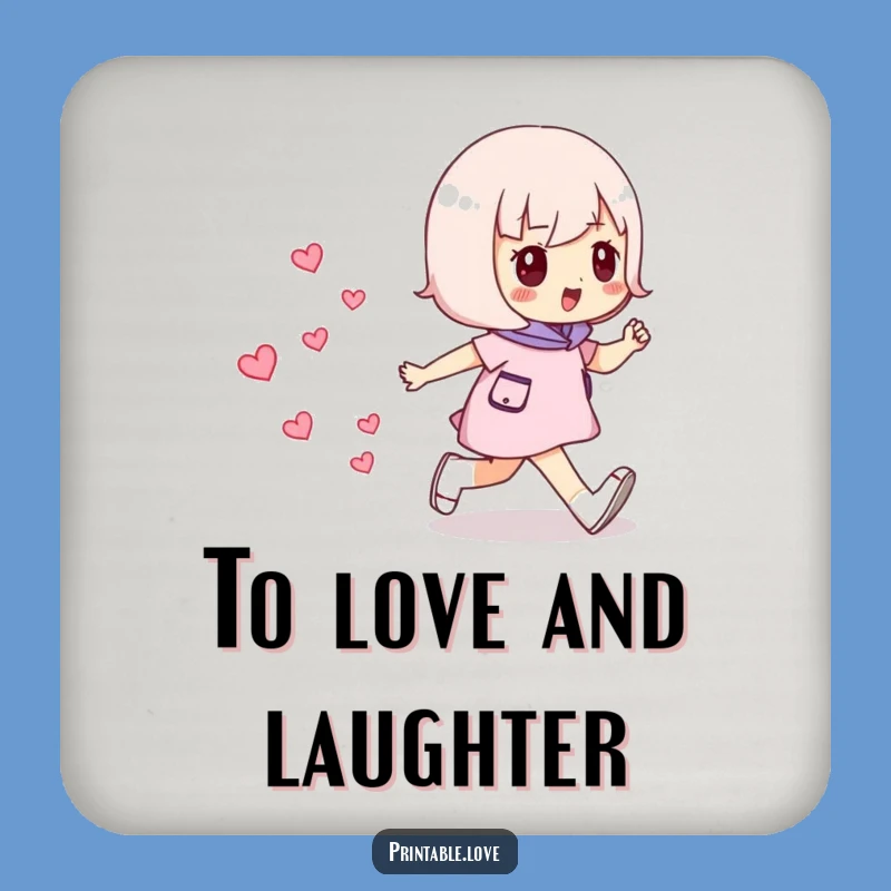 Funny Striding Hearts Coaster: Protect Surfaces with Confidence!