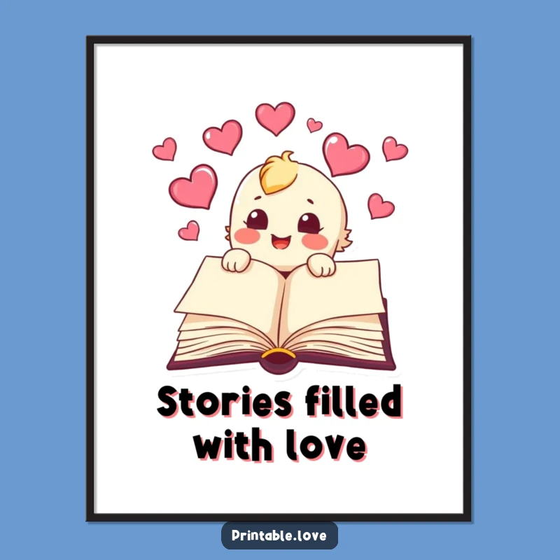 Funny Book Poster: Heart Pages Art for a Humorous Reader's Space