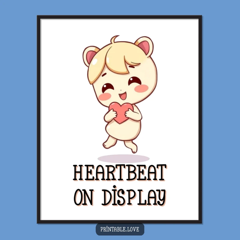 Funny Giddy Dancer Heart Poster: Vibrant Character Art Gift