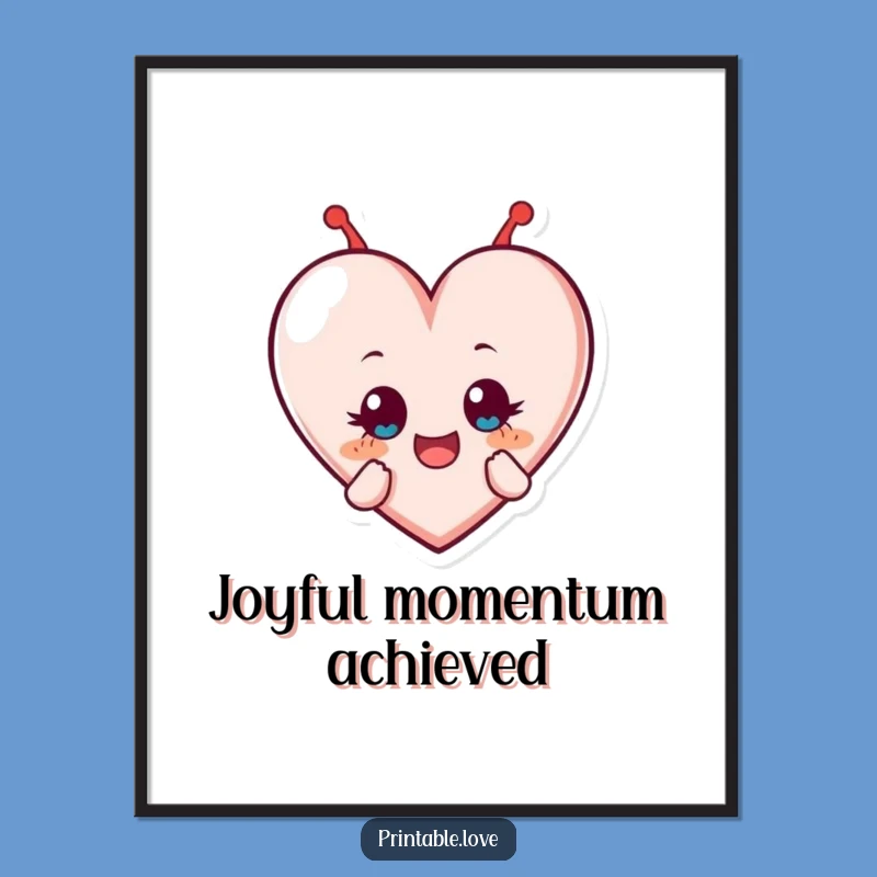 Funny Heart Poster: Tumbling with Delight Art - Joyful Gift