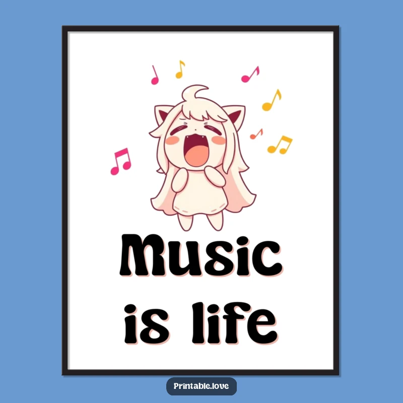 Funny Music Poster: Loud Singer Art, Wall Decor for a Melodious Home!