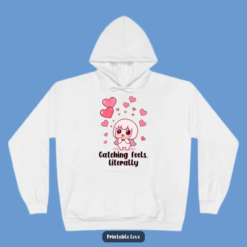 Cozy Funny Surprise Heart Rain Hoodie: Warm Character Gift for All