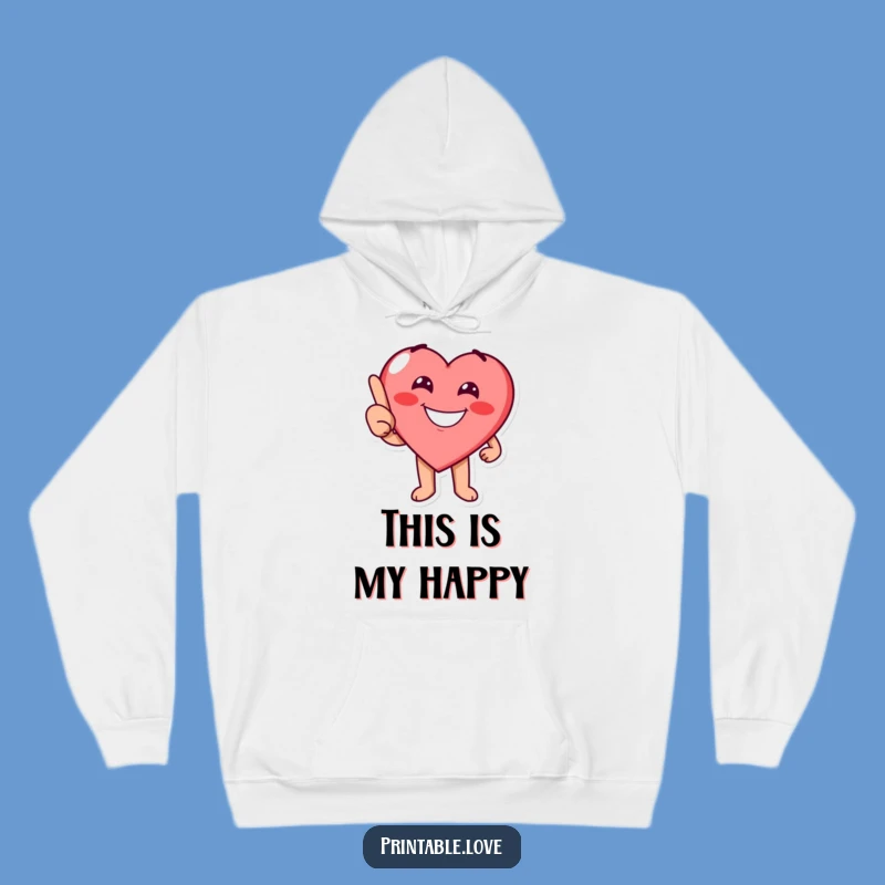Cozy Funny Pointing Heart Hoodie: Cheerful Comfort & Direction