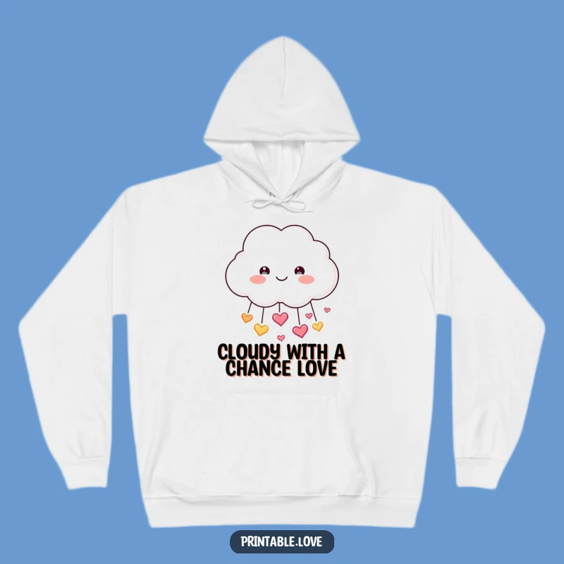 Funny Cloud Hoodie: Smiling Heart Shower, Cozy Comfort, Great Funny Gift!