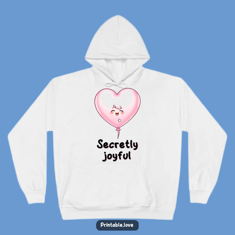 Funny Giggling Hoodie: Cozy Heart Balloon Sweatshirt for Joyful People