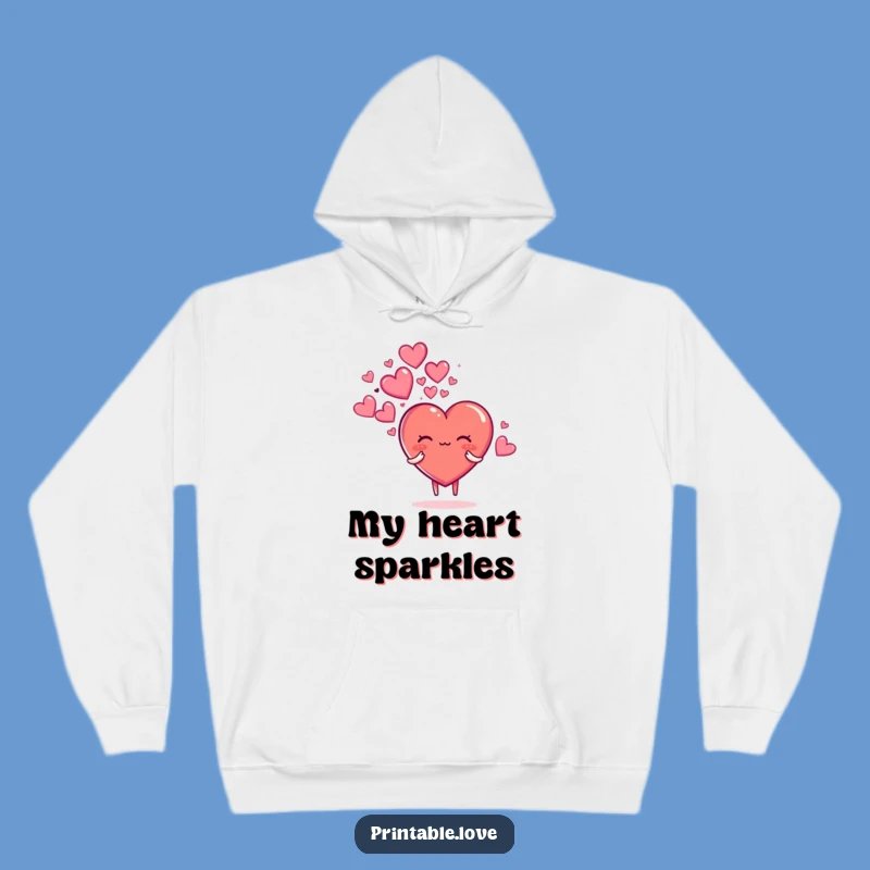 Funny Sparkly Hearts Hoodie: Cozy Comfort with a Magical Love Cloud, Great Funny Gift