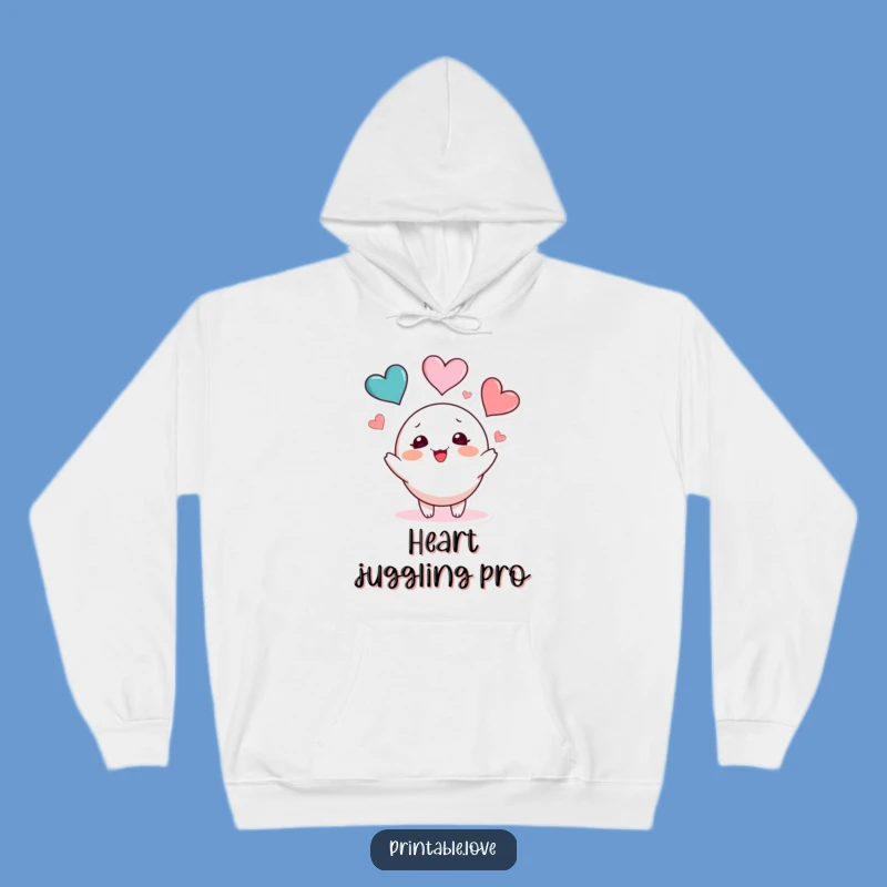 Funny Blushing Hoodie: Cozy Heart Juggling Sweatshirt for Warm Hearts